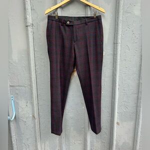 Sand Copenhagen plaid wool blend pants, size 46